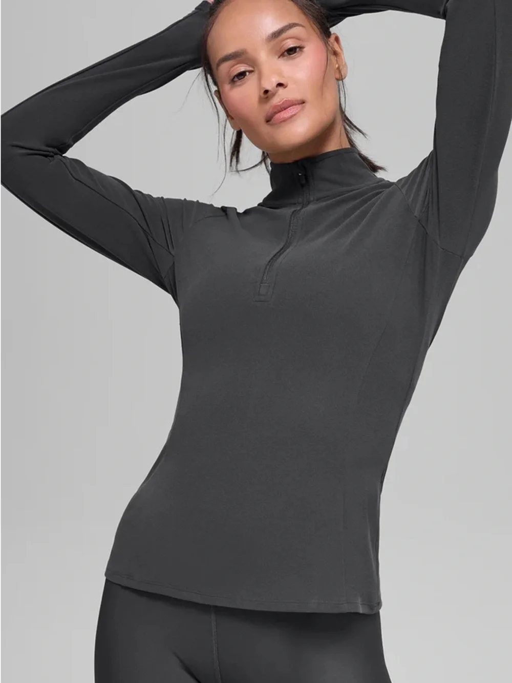 Alo Small Alosoft 1/2 Zip Rapid Pullover in Gray